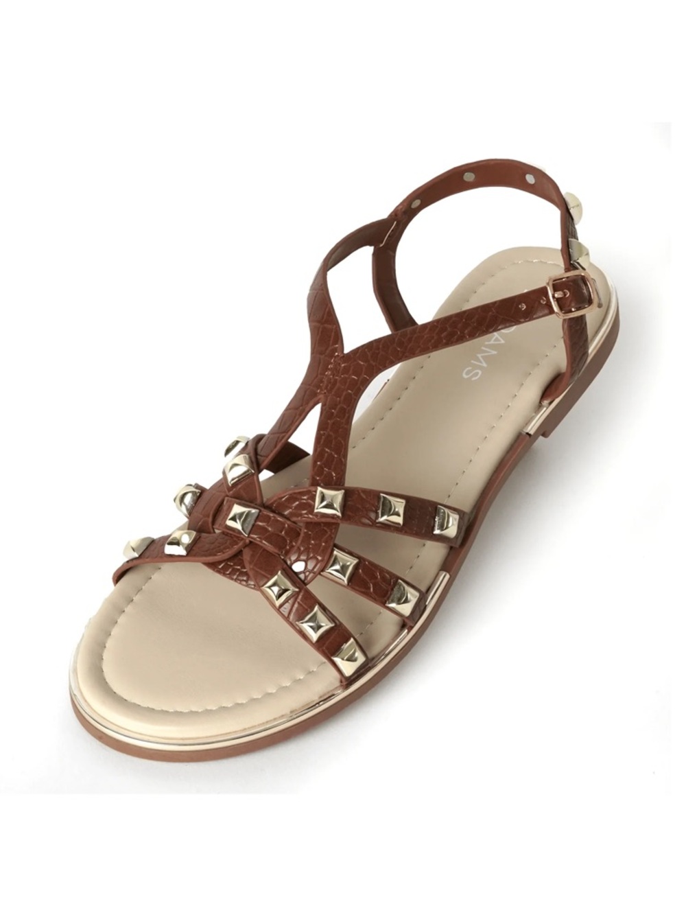 NWT - J.Adams Women's Brown Studded T-Strap Gladiator Sandal - Size 9.5